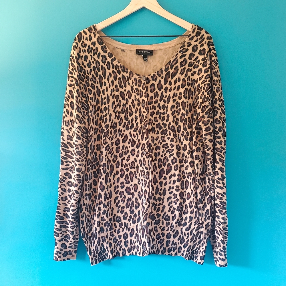Lane Bryant animal print cardigan